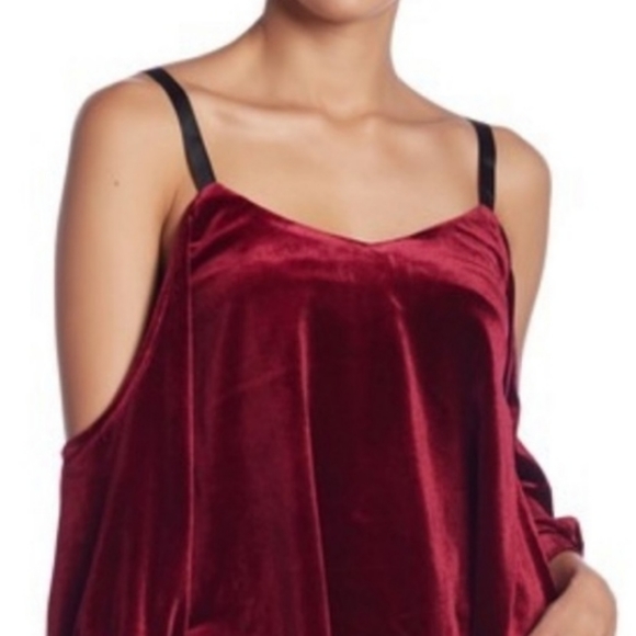 ROMEO & JULIET COUTURE BURGUNDY VELOUR BLACK RIBBON SHOULDER STRAPS MEDIUM - Picture 13 of 14